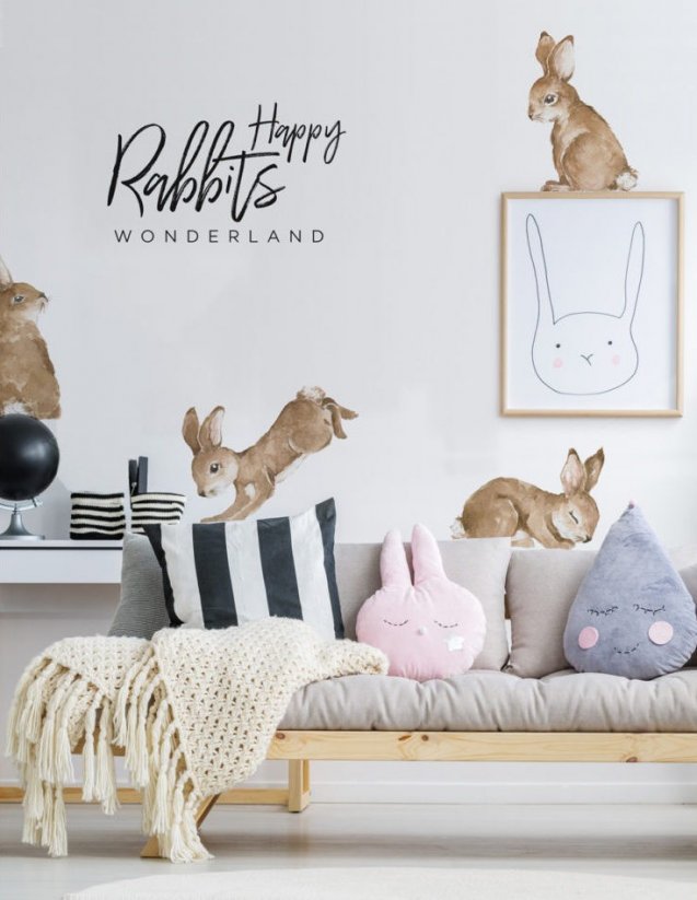 Dekorácie na stenu v podobe zajačikov