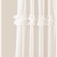 Кремава завеса FRILLA с волани на сребърни втулки 350 x 250 cm