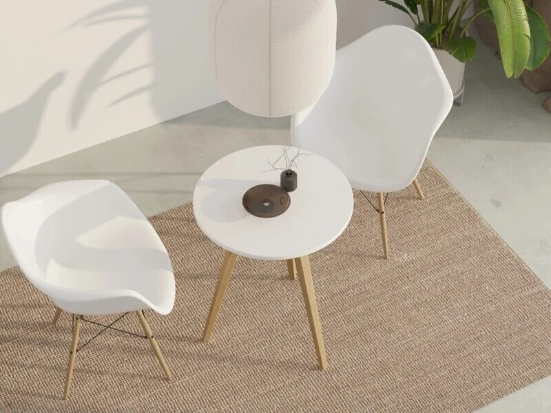 Masă de cafea în stil scandinav 40 cm - alb