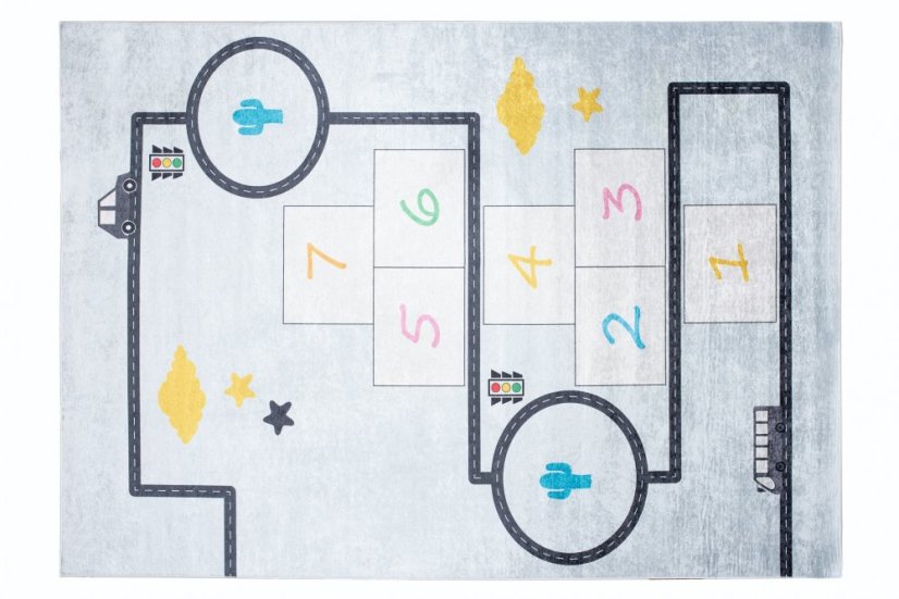 Kinderteppich mit dem Thema der Straße und Spiele Kinderzimmer