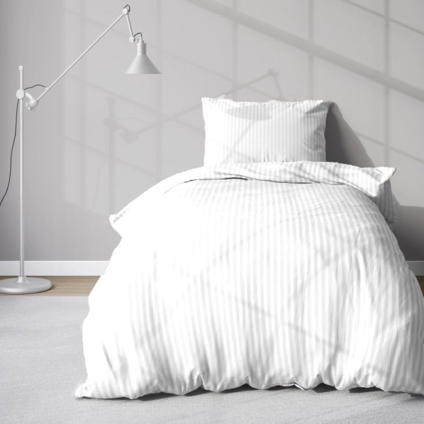 Luxus fehér pamut damaszt ágynemű