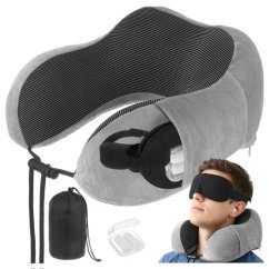 Pernă ergonomică pentru gât cu spumă de memorie + accesorii