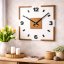 Orologio bianco con decoro in rovere 30 x 30 cm