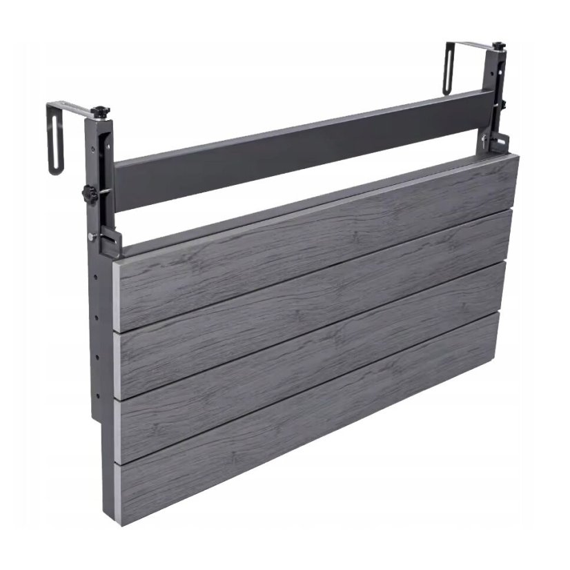 Závěsný balkonový stůl k zábradlí 80 x 40 cm - skládací, nastavitelný