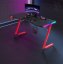Čierno-červený herný stôl, PC stôl s LED osvetlením RGB - Rozmer: Šírka: 140 cm