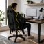 Gaming-Stuhl mit LED-Beleuchtung, Fußstütze und Fernbedienung – 6 Beleuchtungsfarben