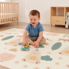Wendbare Schaumstoff-Spielmatte für Kinder 150 x 200 cm - Tiere