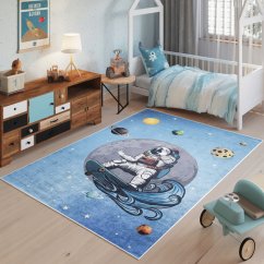 Kinderteppich blau mit Astronaut