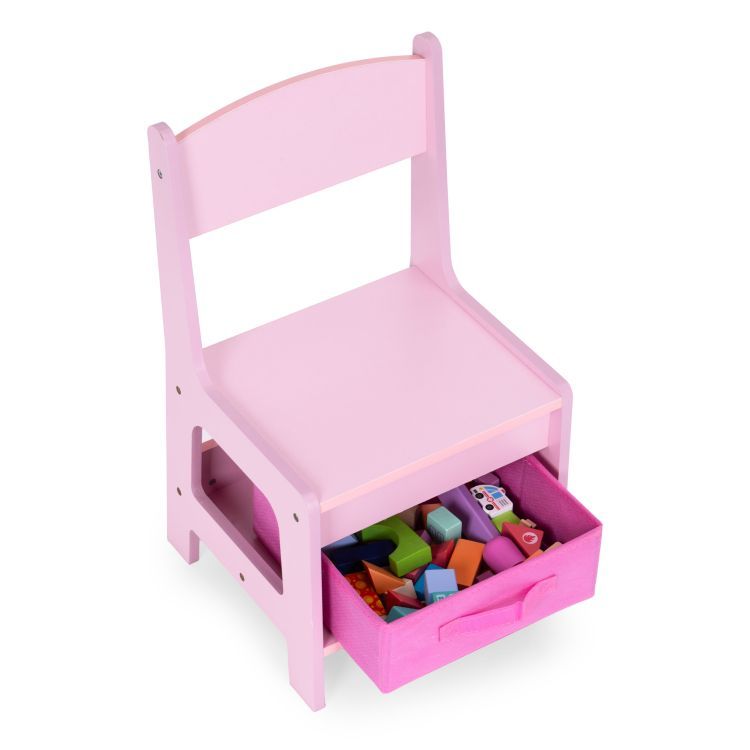 Pratico tavolo per bambini 2in1 con due sedie e spazio di archiviazione