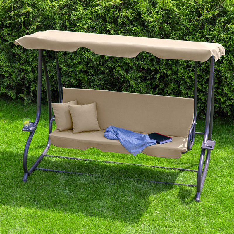 Záhradná polohovateľná hojdačka béžovej farby