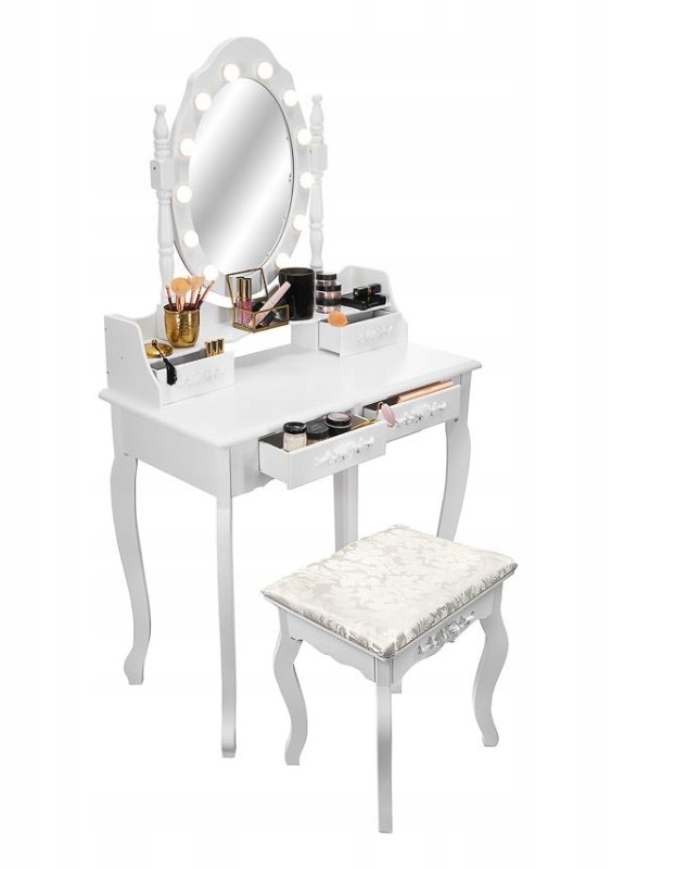 Kvalitný toaletný stolík so zkadlom a LED svetielkami