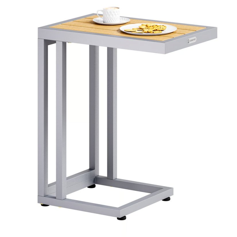 WPC asztallappal ellátott oldalasztal - 65,5 x 50 x 40 cm