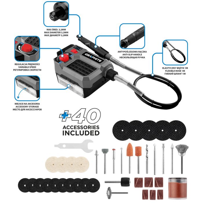 Energy+ 18V multibrúska bez akumulátora 58GE107 GRAPHITE