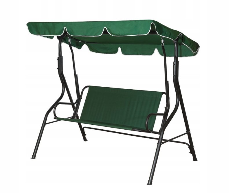 Gartenschaukel aus Stahl in dunkelgrüner Farbe