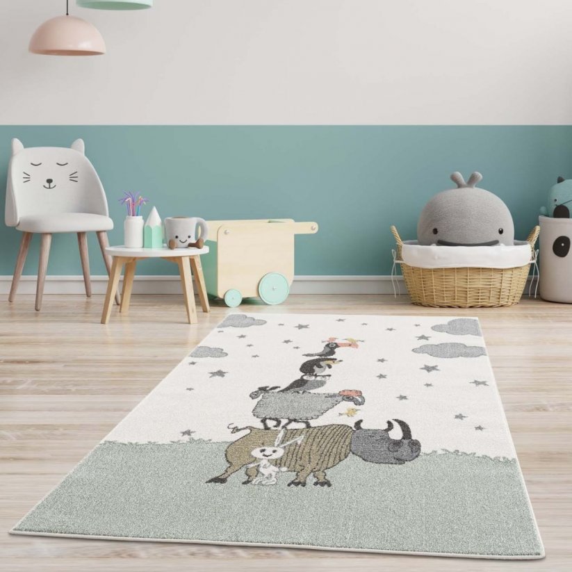Dětský pohádkový koberec s motivem zvířátek