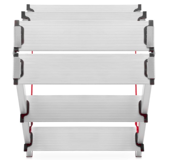 Scala bilaterale in alluminio a otto gradini