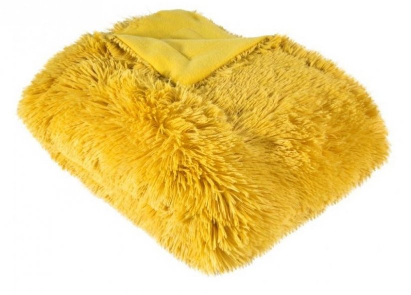 Pătură pufoasă galbenă