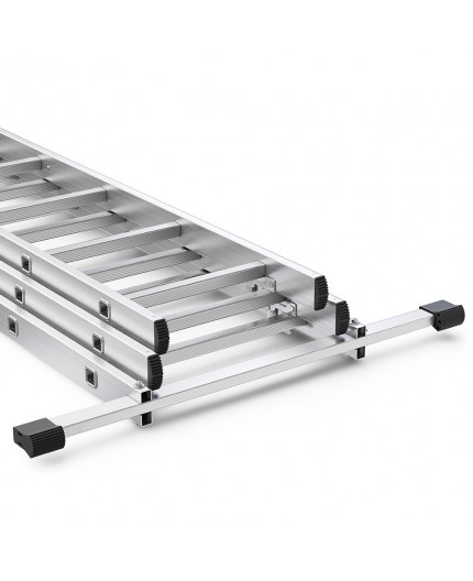 Multifunktionale Aluminium-Leiter, 3 x 9 Sprossen und 150 kg Belastbarkeit