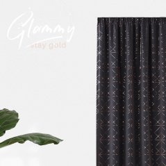 Temno siva nagubana zavesa v skandinavskem slogu 140x250 cm