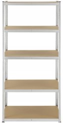 Stabilní kovový regál s 5 policemi 222 x 90 x 40 cm
