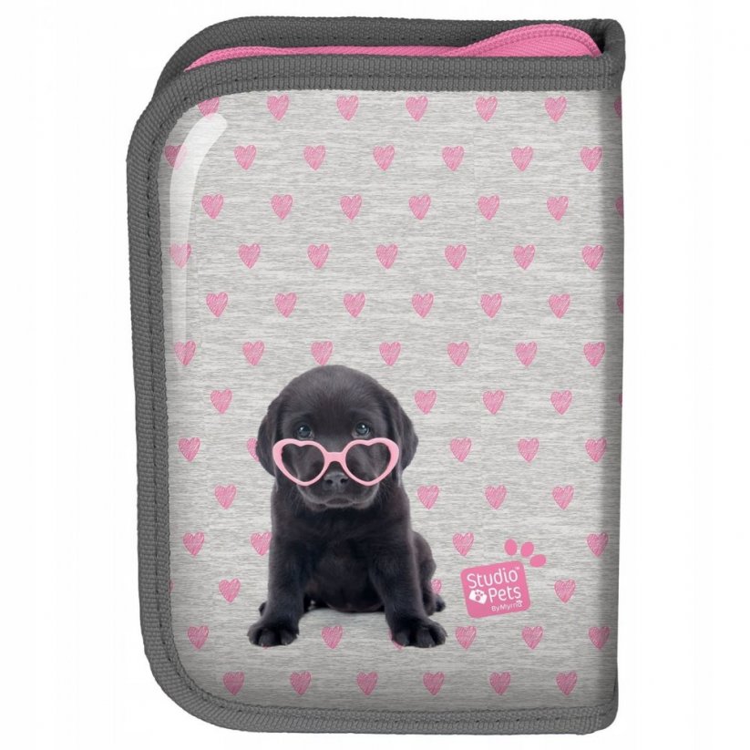 Trodijelna školska torba za djevojčice sa psom sa naočalama u obliku srca