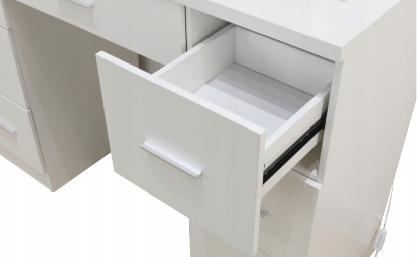 Veľký toaletný stolík biely s osvetlením 80 x 40 x 110cm