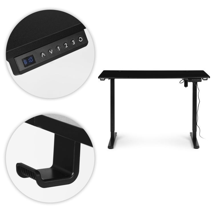 Elektricky výškově nastavitelný pracovní stůl s černými nohami - 120 x 60 cm