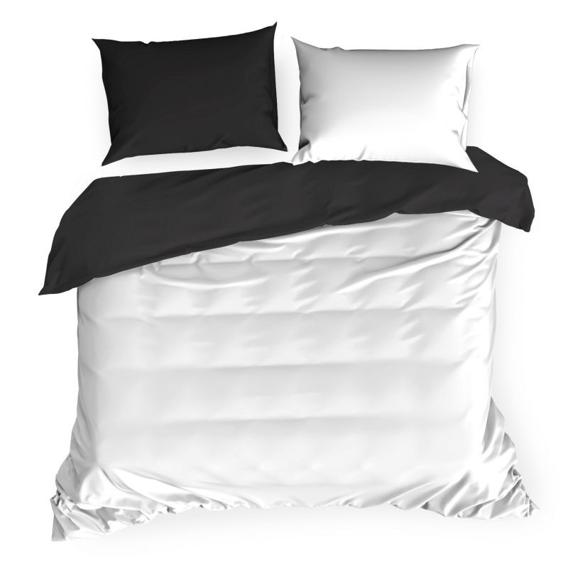 Lenjerie de pat alb-negru de lux pe ambele părți