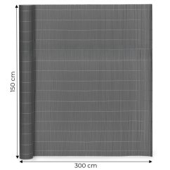 Schermo reversibile in PVC antracite per balconi, recinzioni e terrazze