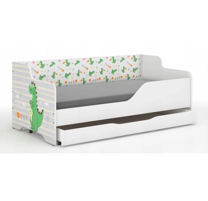 Letto per bambini con drago fiabesco 160x80 cm