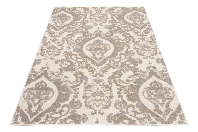 Terasový béžový koberec s ornamentem
