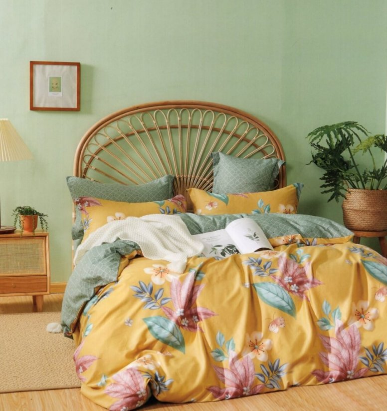 Kvalitné bavlnené posteľné obliečky žltej farby
