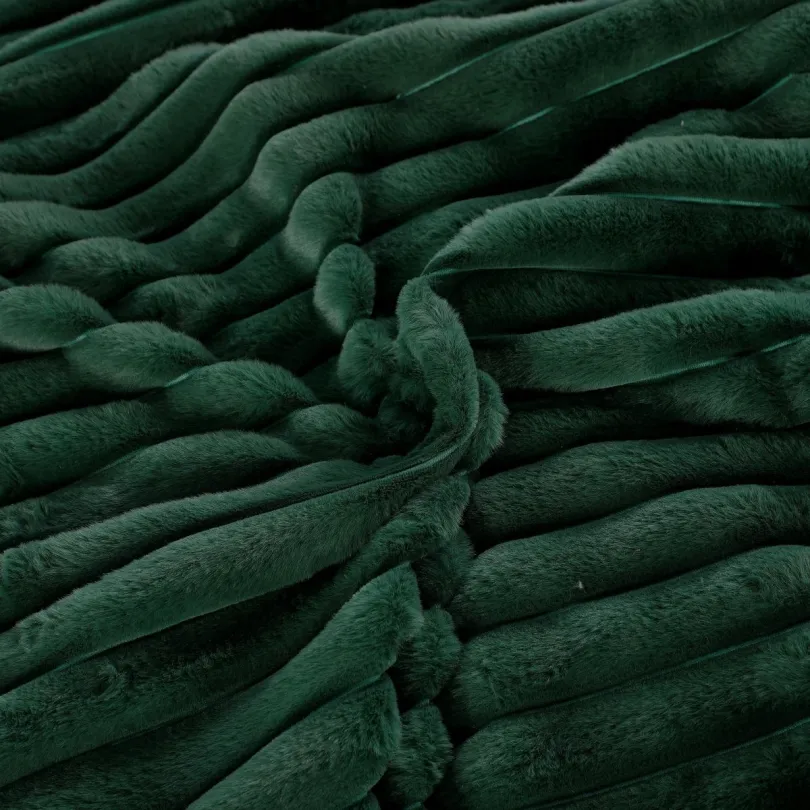 Plyšové posteľné obliečky - tmavozelené