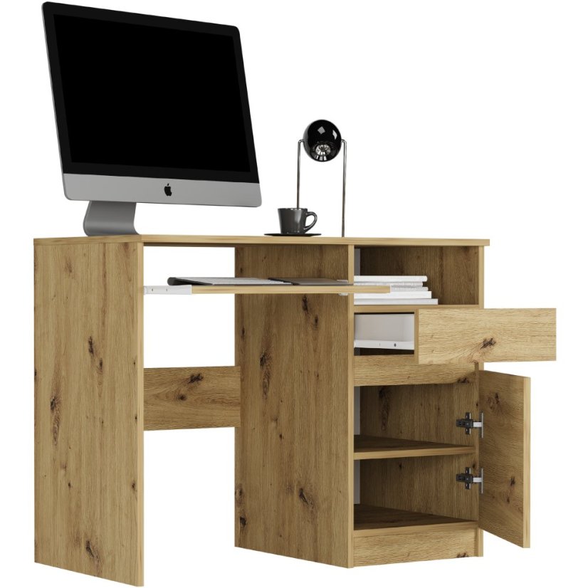 Birou de scris modern cu dulap 90x50 cm - diverse variante de culori - Culoare: Alb
