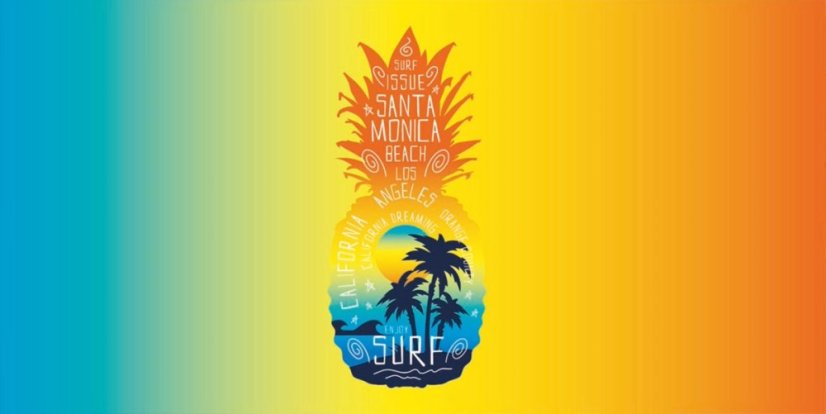 Schnell trocknendes Strandtuch mehrfarbig mit Ananas