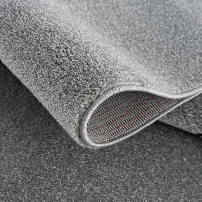 Covor pentru copii rotund, gri cu iepuraş zâmbitor