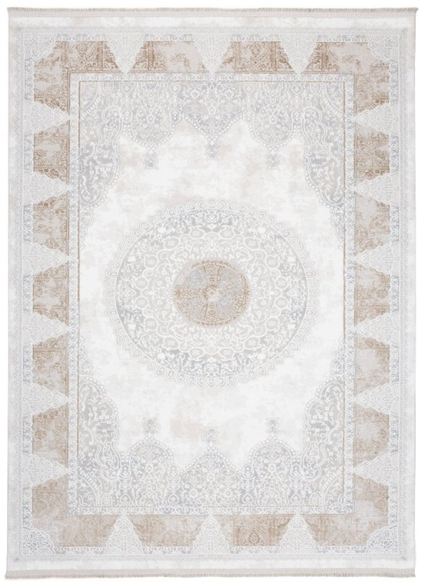 Tappeto vintage di pregio con ornamenti beige