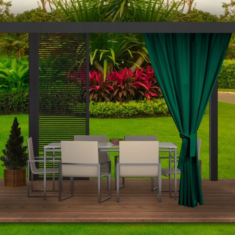Toller dunkelgrüner Gartenvorhang für den Gartenpavillon 155 x 220 cm