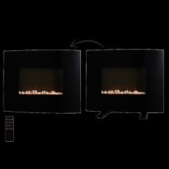 Elektrischer Kamin mit Flammeneffekt - schwarz, Fernbedienung, 1000/2000 W