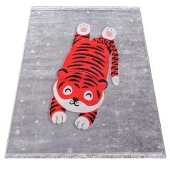 Preproga za otroško sobo - siva s tigrom