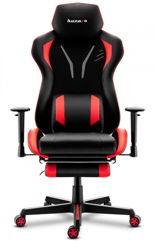 Удобен геймърски стол COMBAT 6.0 в черно-червена цветова комбинация