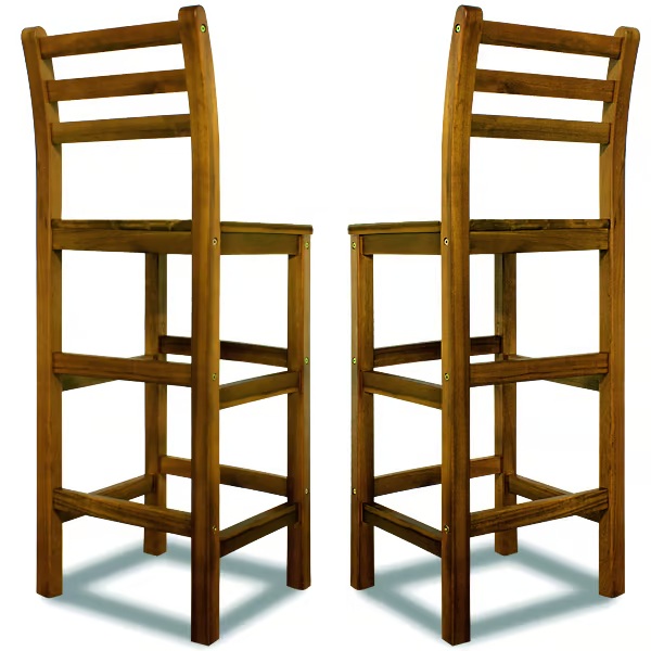 Set bar din lemn de salcâm - masă înaltă + 2 scaune de bar