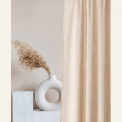 Vorhang aus cremefarbenem Velours CHARMY auf silbernen Kreisen 140 x 250 cm