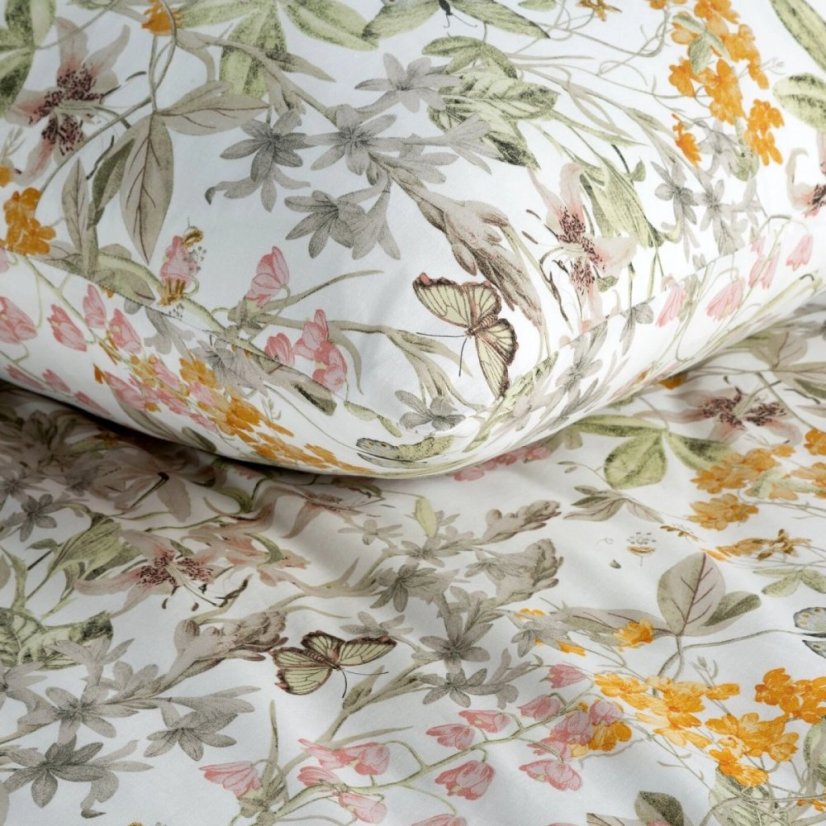 Mäkké bavlnené posteľné obliečky s jemným prírodným vzorom