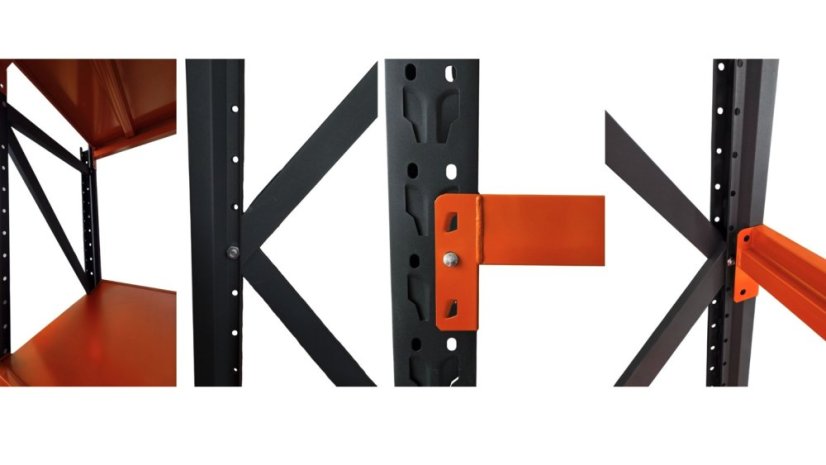 Kovový regál do skladu, garáže a dílny - nosnost 1 000 kg, 4 police