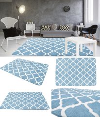 Hochwertige Teppiche in blau für Schlafzimmer 140 x 200 cm