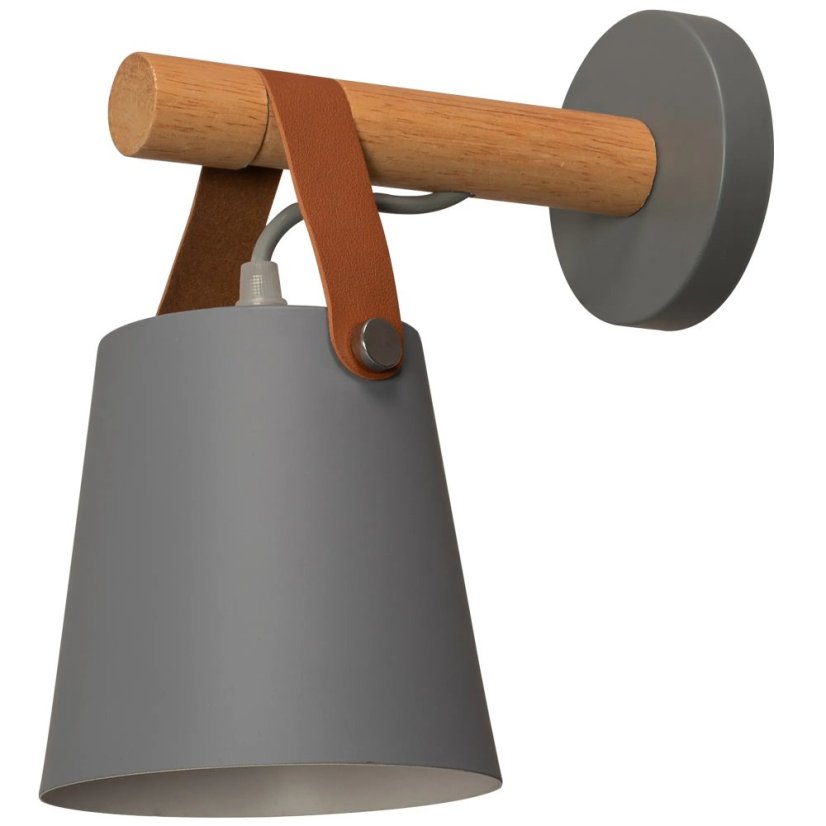 Dizajnová nástenná lampa z dreva a kovu