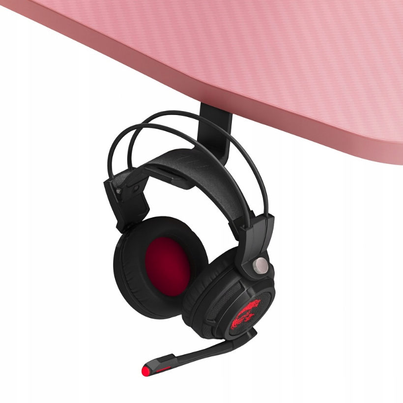 Ružový herný PC stôl s RGB LED osvetlením