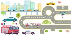 Autocolant de perete cu traficul rutier din oraș