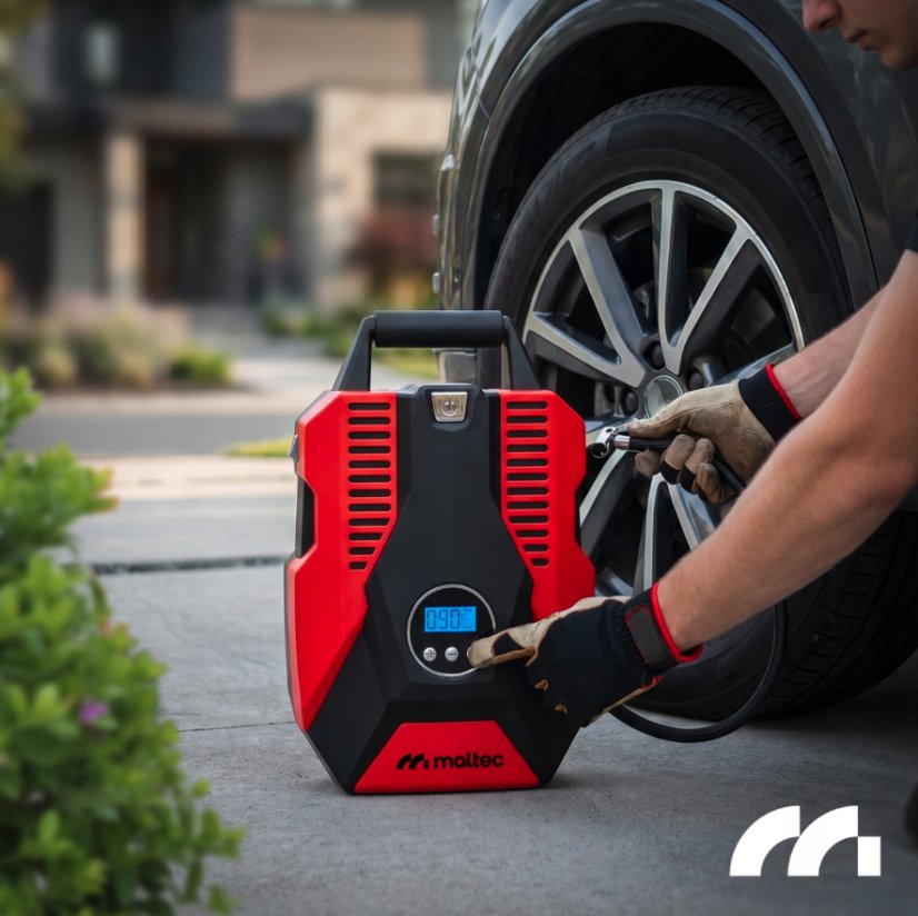 12 V auto kompresor MALTEC TURBOAIR100 s digitalnim zaslonom i LED rasvjetom